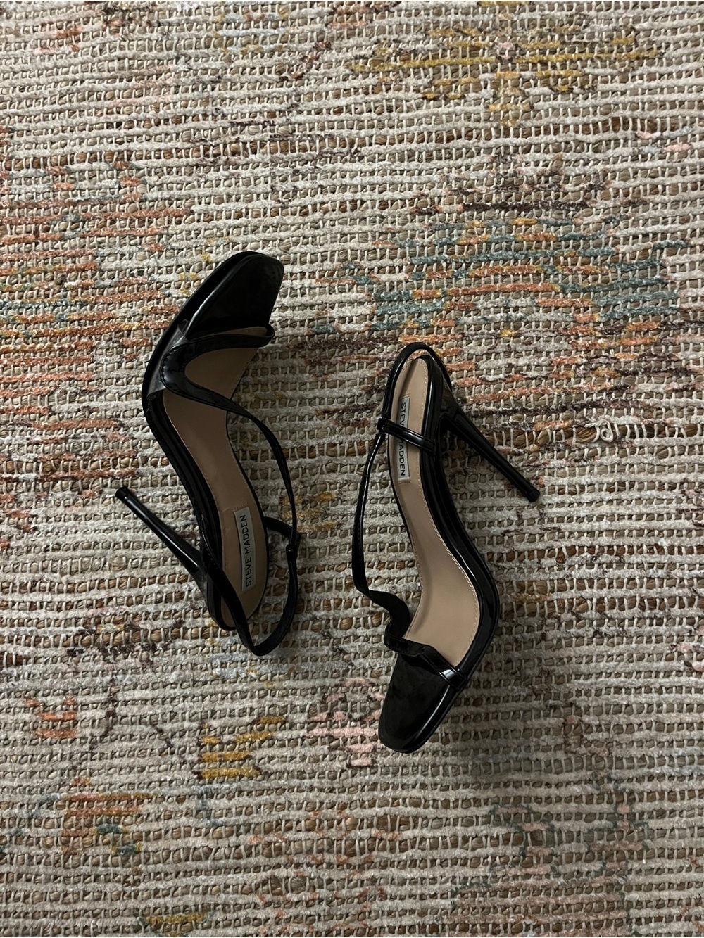 Steve Madden Black Patent High Heel Sandals